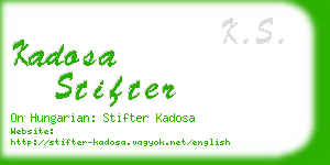kadosa stifter business card